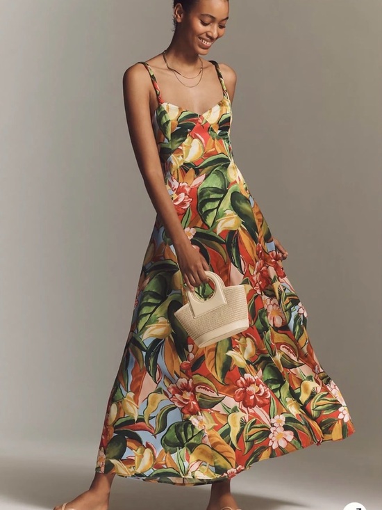 FARM Rio Dresses & Skirts - FARM Rio Tropical Floral Maxi Dress in Green, Orange, Yellow